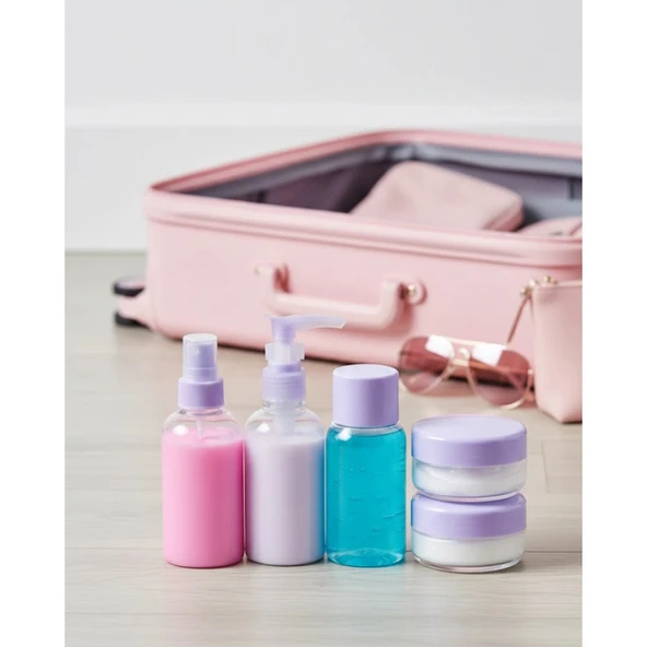 5 Parça Şeffaf Seyahat Kozmetik Seti 30 ml ürün görseli 1