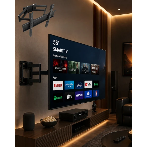 32 55 İnç Televizyon Askı Aparatı Duvara Monte Hareketli TV Tutucu ürün görseli 1
