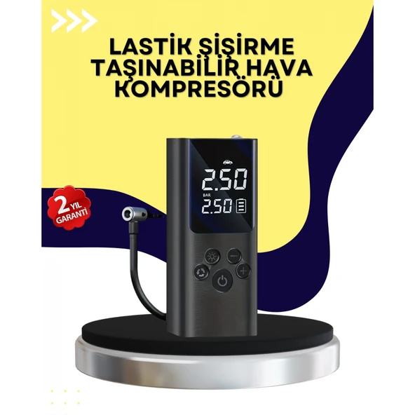 Otomatik Kapanmalı Dijital Lastik Şişirme Pompası ürün görseli 1