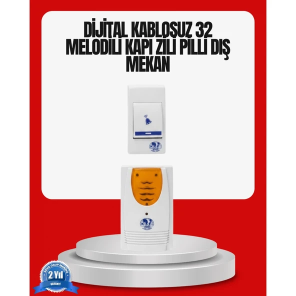 Kolay Kullanımlı Kablosuz Kapı Zili Şık ve Sade Tasarım ürün görseli 1