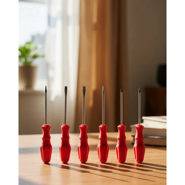 Düz ve Yıldız Başlıklı 7li Tornavida Seti Ergonomik Tutma ürün görseli 1