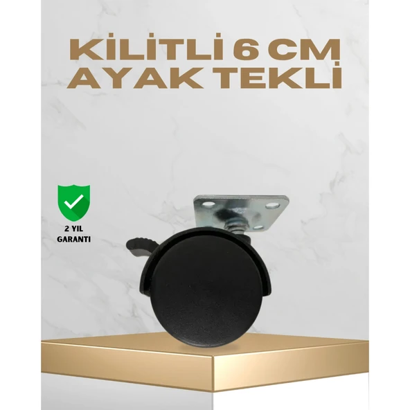 Sehpa ve Masa İçin 6 cm Kilitli Ayak ürün görseli 1