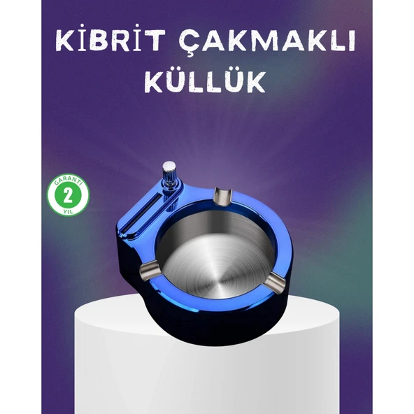Dekoratif Çakmaklı Küllük Kolay Temizlenebilir Metal ürün görseli 1
