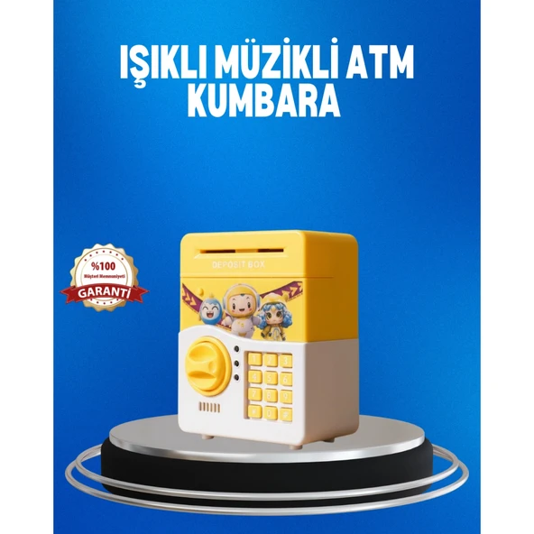 Çocuklar İçin Sarı Elektronik Şifreli Para Biriktirme Kumbarası ürün görseli 1