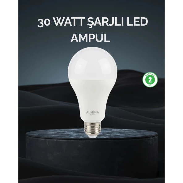Şarjlı LED Ampul 30 Watt Soğuk Beyaz ürün görseli 1