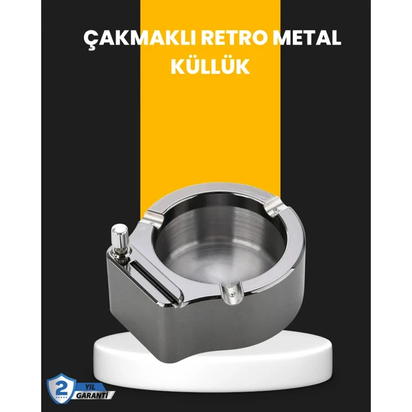 Yuvarlak Çakmaklı Küllük Dayanıklı Metal Yapı ürün görseli 1
