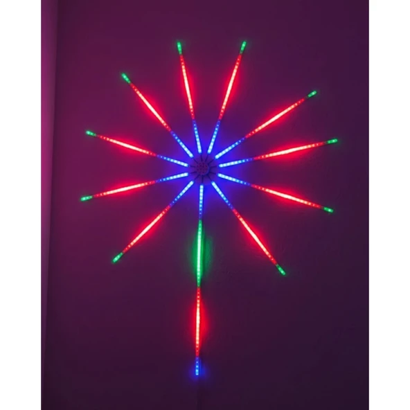 Akıllı RGB LED Havai Fişek Duvar Lambası Kumandalı ve Uygulama Kontrollü ürün görseli 1