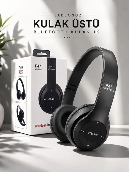 Kulak Üstü Tf Kart Ve Aux Destekli Ergonomik Bluetooth Kulaklık ürün görseli 1