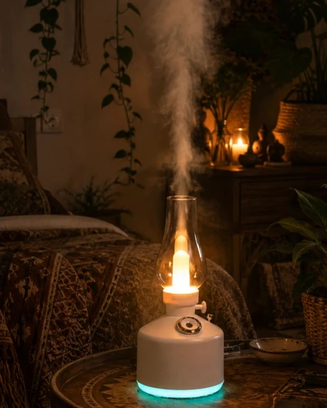 Led Işıklı Vintage Hava Nemlendirici Aromaterapi Difüzörü Usb Şarjlı ürün görseli 1