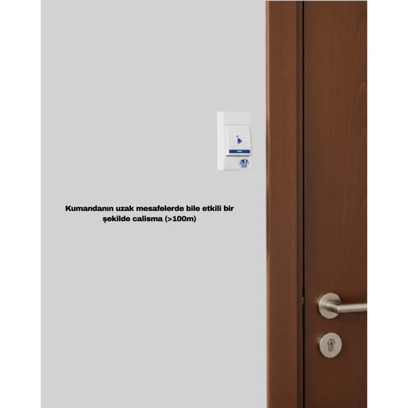 Kablosuz Kapı Zili Kolay Kurulumlu Modern Kullanım - Resim 2