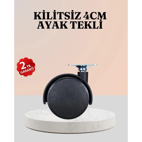 4 cm Çap Kilitsiz Tekerlek Ayağı Tekli Hafif Mobilyalar İçin ürün görseli 1