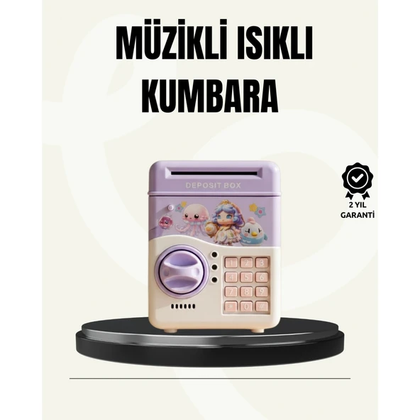 Elektronik Şifreli ATM Görünümlü Çocuk Kumbarası Mor ürün görseli 1