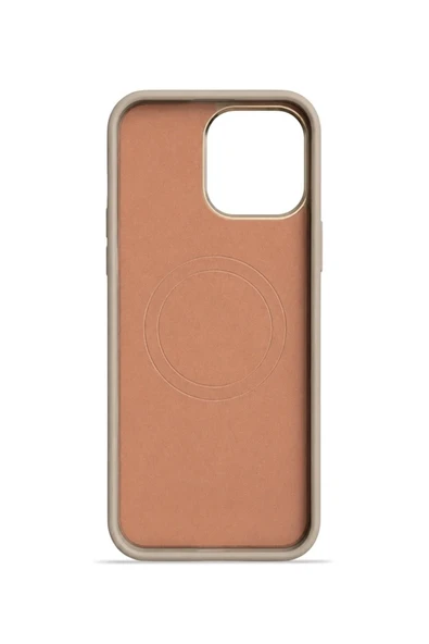 iPhone 16 Pro Max GripStand MagSafe Deri Kılıf Krem - Resim 5