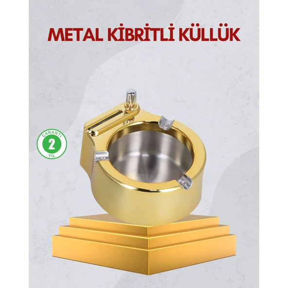 Paslanmaz Çelik Küllük Çakmaklı Masa Üstü Kullanım ürün görseli 1