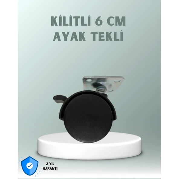 Zemin Korumalı 6 cm Kilitli Döner Ayak ürün görseli 1