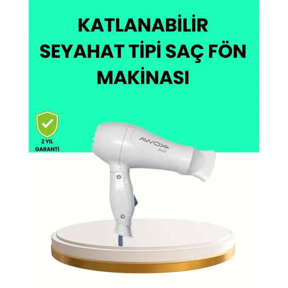 Katlanabilir Seyahat Tipi Saç Kurutma Makinesi Çift Kademeli Ayar ürün görseli 1