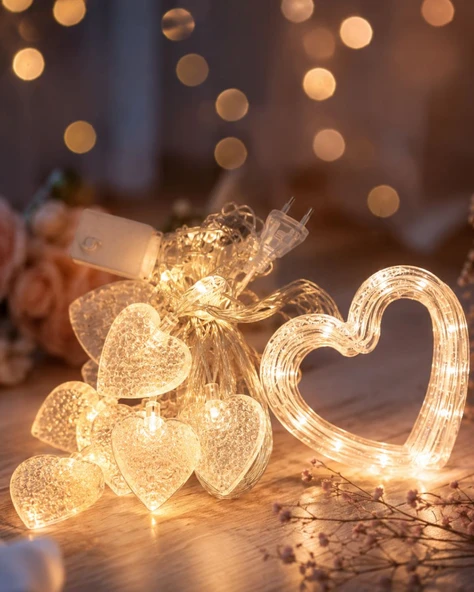 LED Kalp Neon Lamba Dekoratif Romantik Gece ve Ortam Işığı ürün görseli 1