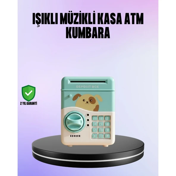 Su Yeşili Elektronik Şifreli ATM Tasarımlı Para Biriktirme Kumbarası ürün görseli 1