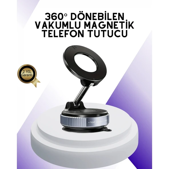 Manyetik Araç Telefon Tutucu 360 Derece Dönebilen Vakumlu Stand ürün görseli 1