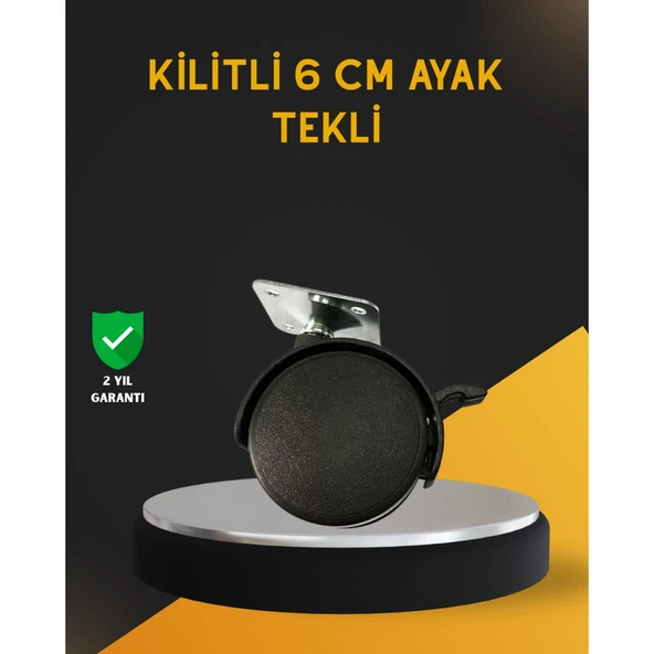 Mobilya İçin Kilitli 6 cm Ayak Tekli Satış ürün görseli 1