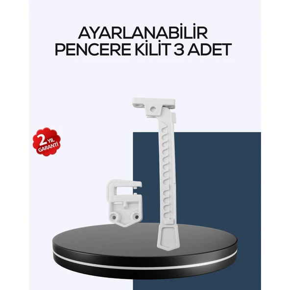 Çocuk Güvenliği İçin Cam Pencere Kilidi 3 Adet ürün görseli 1