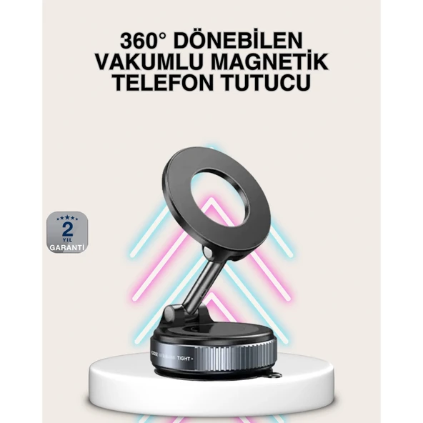 Güçlü Mıknatıslı Vakumlu Araç Telefon Tutucu Alüminyum Gövde ürün görseli 1