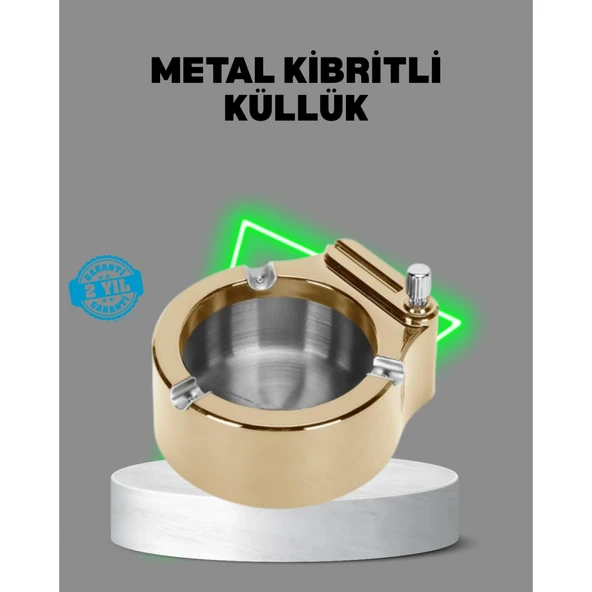 Çakmaklı Küllük Paslanmaz Metal Dayanıklı Tasarım ürün görseli 1