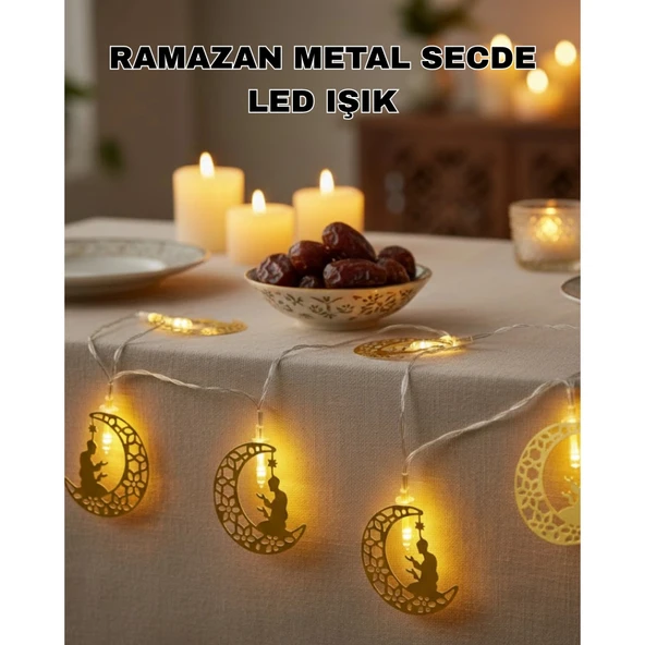 Ramazan Temalı Ay İçinde Secde Eden Adam LED Peri Işığı ürün görseli 1