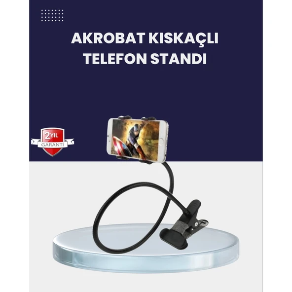 Güçlü Mandallı Akrobat Telefon Tutucu Masa Araç Uyumlu ürün görseli 1