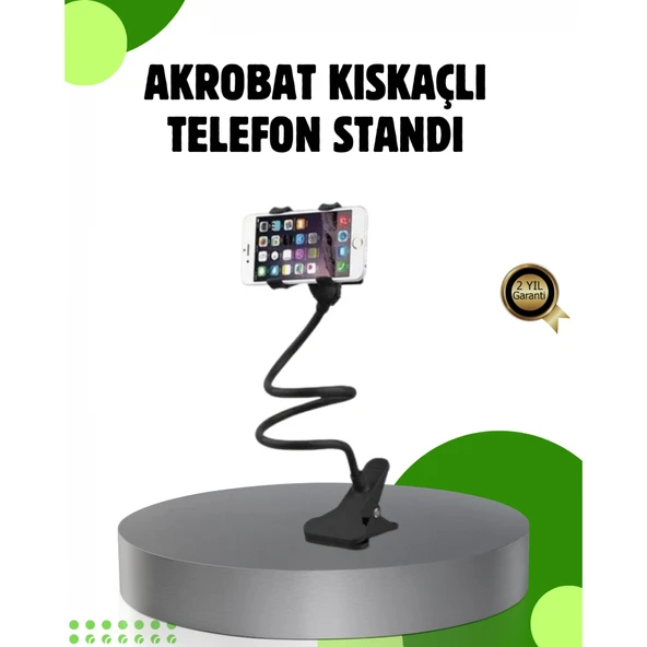Akrobat Masaüstü Mandallı Telefon Tutucu 360 Derece Dönebilen ürün görseli 1