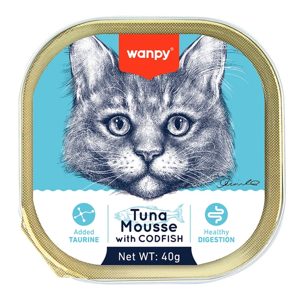 Wanpy Kedi 40g Ton & Morina Balıklı Alutray Yaş Mama ürün görseli 1