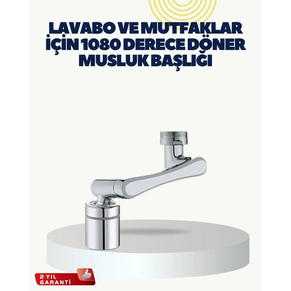 Çok Yönlü Dönebilen Musluk Başlığı 2 Fonksiyonlu Su Akışı ürün görseli 1