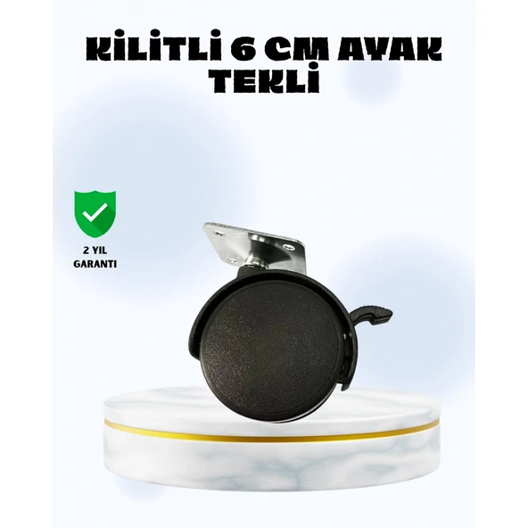 6 cm Kilitli Tekerlek Ayak Tek Adet ürün görseli 1