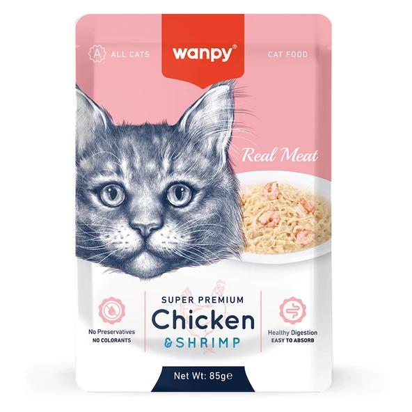 Wanpy Tavuk Karides Kedi Pouch 85 Gr ürün görseli 1