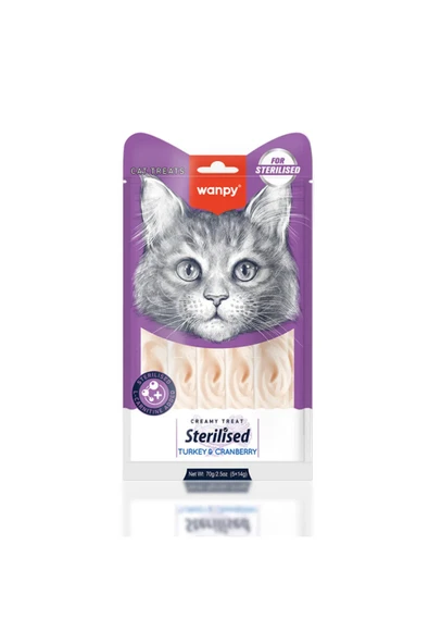 Wanpy Hindi Kızılcık Kısır Kedi Krema Ödül 5 li ürün görseli 1