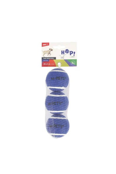 M-Pets HOP TENNİS TOPU BLUE 6,4CM 3LÜ SET ürün görseli 1