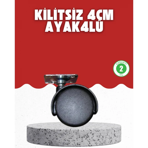 4 cm Kilitsiz Tekerlek Ayak Seti Zemin Koruyucu ürün görseli 1