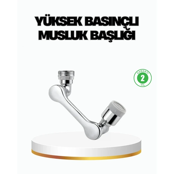 Üç Segmentli 1080 Derece Musluk Aparatı Esnek Döner Havalandırıcı Pratik Kullanım ürün görseli 1