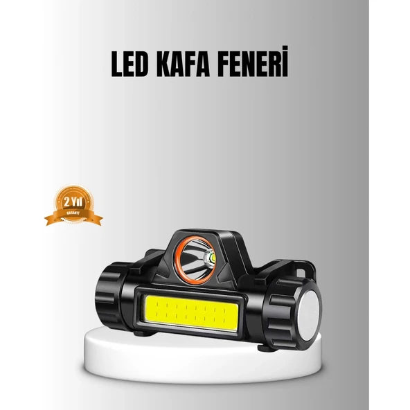 Şarjlı LED Kafa Feneri – Çift Fonksiyonlu, 200LM Işık Gücü, IP44 Suya Dayanıklı ürün görseli 1