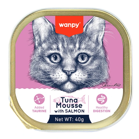 Wanpy Kedi 40g Ton Balıklı & Somonlu Alutray Yaş Mama ürün görseli 1