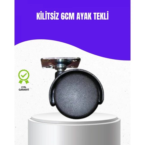 6 cm Kilitsiz Masa Ayağı Tekli Döner Tekerlek ürün görseli 1