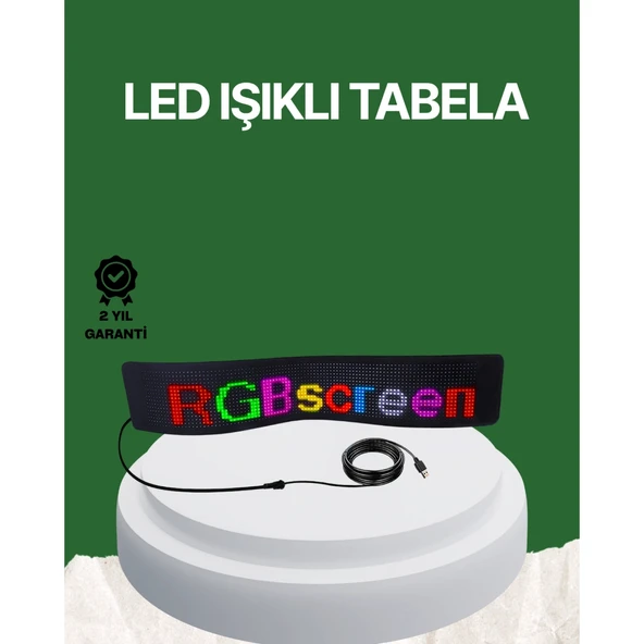 USB Girişli RGB LED Tabela Ayarlanabilir Parlaklık ve Kayan Yazı Özellikli ürün görseli 1