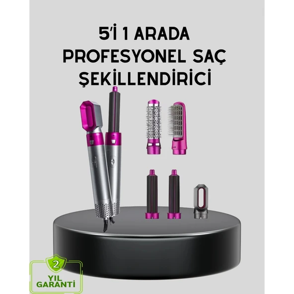5’i 1 Arada Saç Şekillendirme Makinesi Hızlı Kuruma ve Kuaför Kalitesinde Sonuç ürün görseli 1
