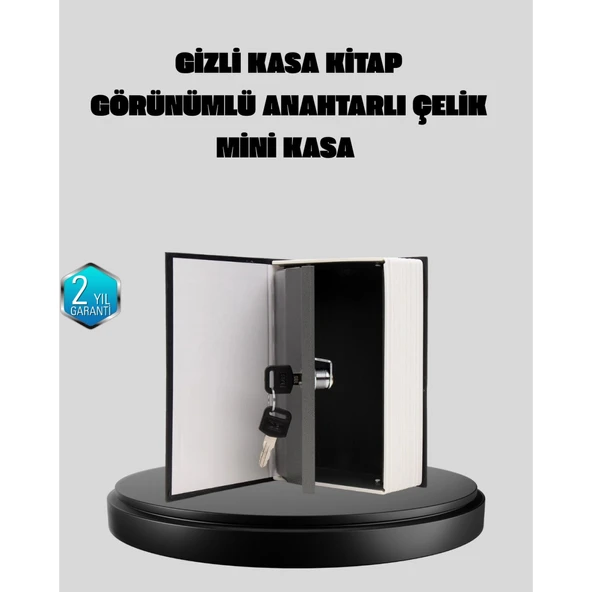 Anahtarlı Gizli Kitap Kasa – Metal İç Yapı, Kamuflajlı Sözlük Tasarım ürün görseli 1