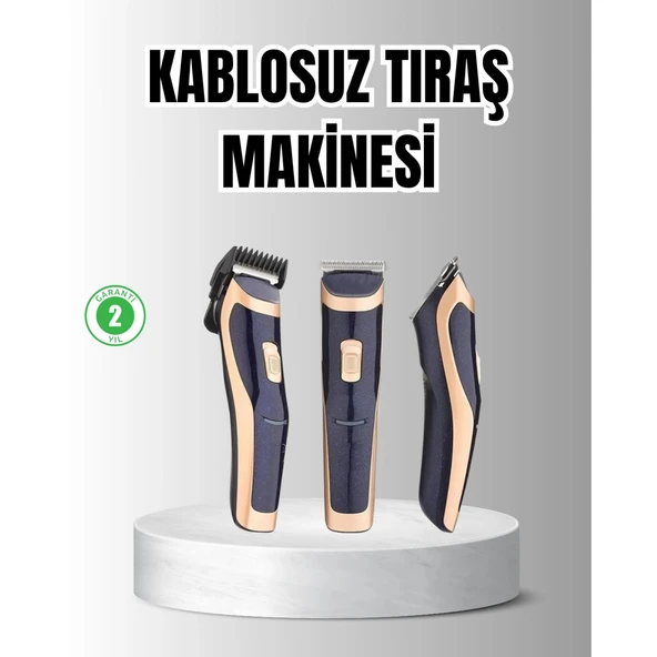 Unisex Şarjlı Saç ve Sakal Tıraş Makinesi – Ayarlanabilir Tarak Başlıkları, Sessiz Motor ürün görseli 1