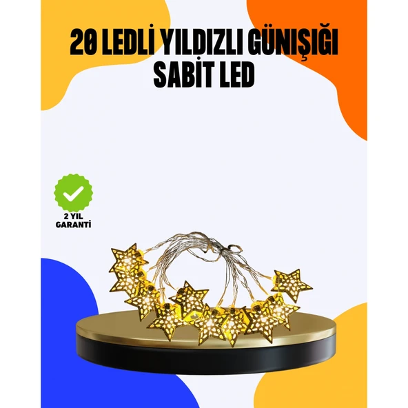 Yıldız Led Işık 5 Metre Dekoratif Aydınlatma Günışığı ürün görseli 1