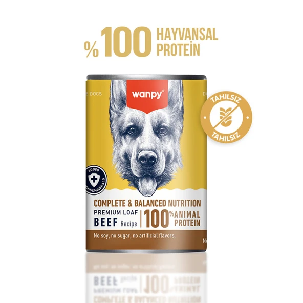 Wanpy Tahılsız Köpek %100 Gerçek Et 375 gr Biftekli Konserve ürün görseli 1