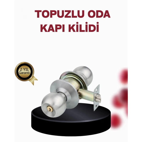 Paslanmaz Çelik Dayanıklı Topuzlu Kapı Kilidi ürün görseli 1