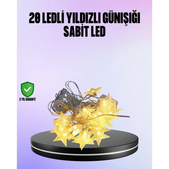 5 Metre Yıldız Şeklinde Led Şerit Işık Sabit Beyaz Aydınlatma ürün görseli 1