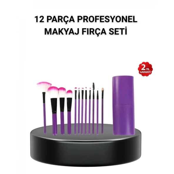 12’li Profesyonel Makyaj Fırça Seti – Dökülmeyen Yumuşak Kıllı, Ergonomik Tasarım ürün görseli 1